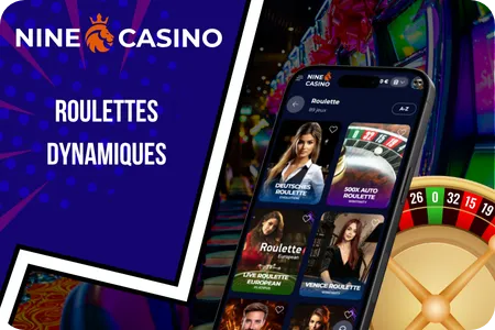 Nine casino roulettes